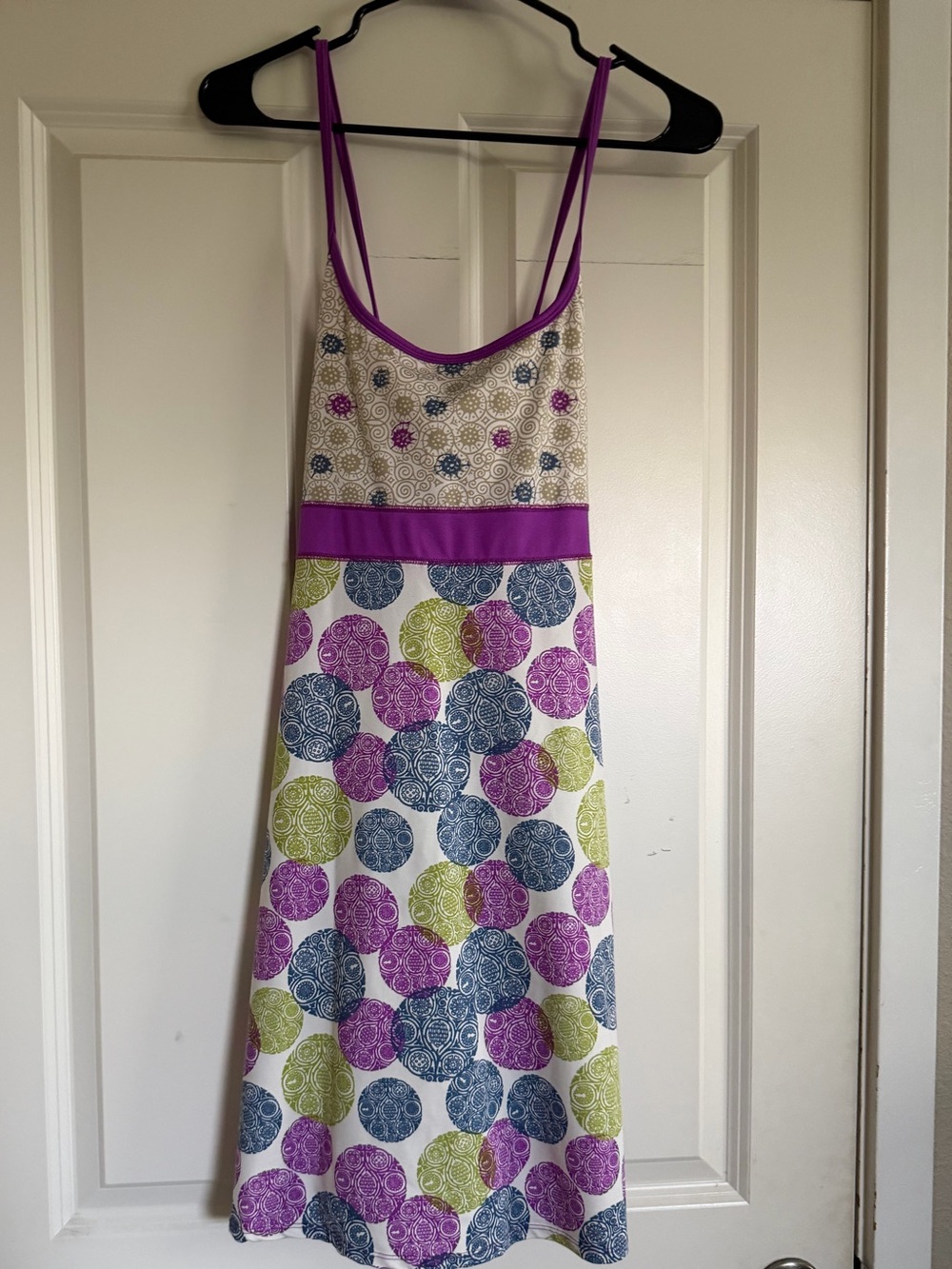 lola White Tank with Purple Trim